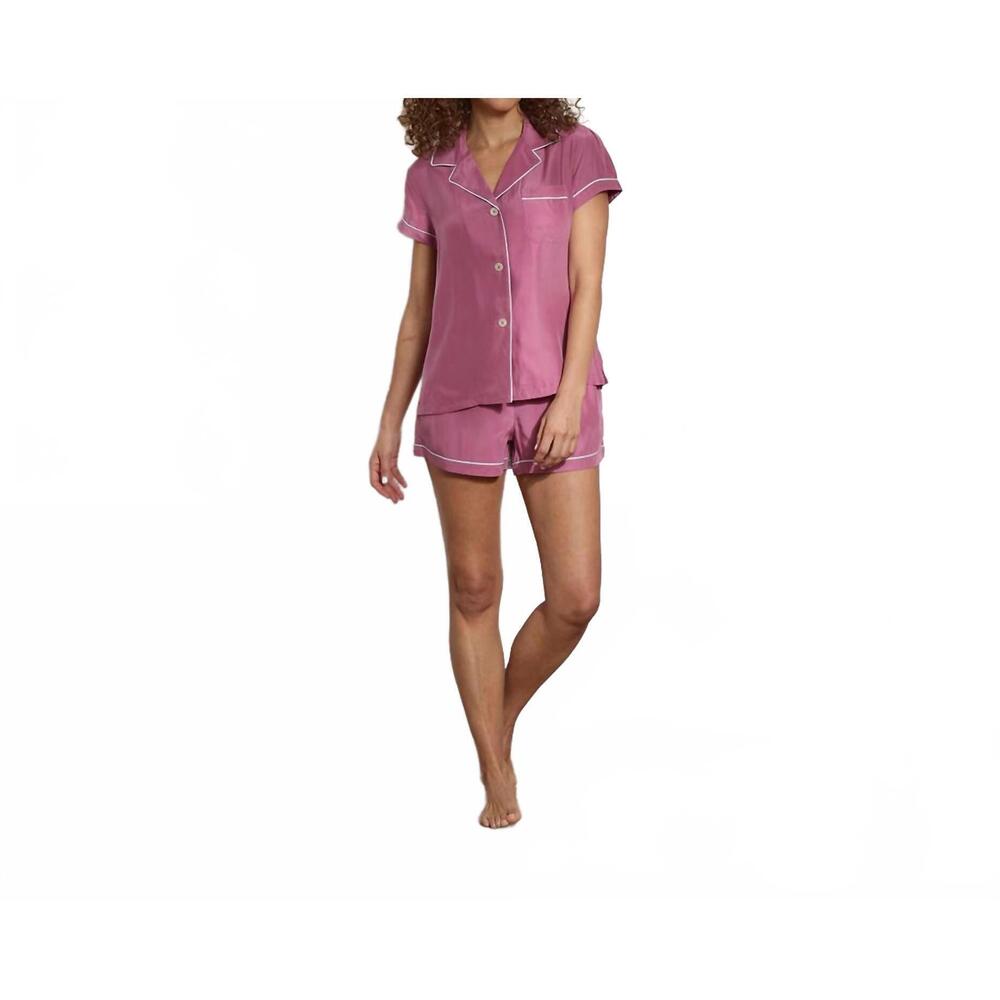 NEW THE SLEEP CODE women's washable silk short pj set in mauve